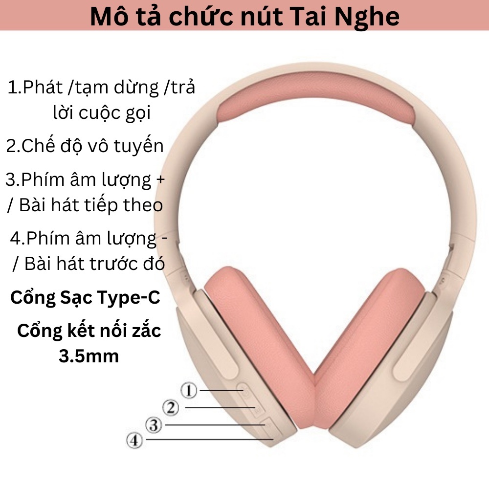 Tai Nghe Chụp Tai bluetooth Thời Trang Và Phong Cách Âm Bass Ấm Sống Động Có Mic Đàm Thoại Cho Học Tập Giải Trí | BigBuy360 - bigbuy360.vn