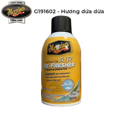 Meguiar's [Mới] Khử Mùi Hôi, Diệt Khuẩn Nội Thất Ô Tô Hương Dứa & Dừa - ARF Pina Colada, G191602