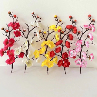 COMBO 10 cành Mai, Đào cổ làm mẹt, giỏ quà Tết 30cm