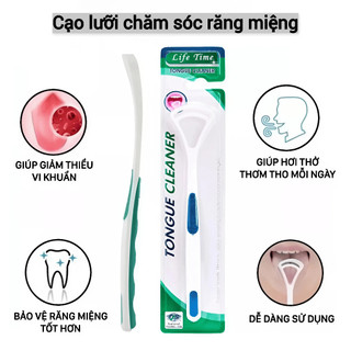 Dụng Cụ Cạo Lưỡi Life Time Giúp Làm Sạch Lưỡi, Khử Mùi Hôi Miệng, Bảo Vệ Hơi Thở, Dễ Sử Dụng