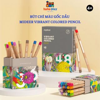 Bút chì màu gốc dầu Mideer Vibrant Colored Pencil, 24/36/48 màu, bút màu cho bé tô màu vẽ tranh