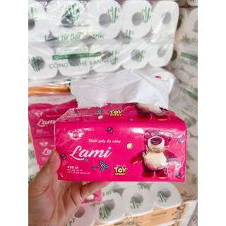 giấy rút đa năng gấu dâu LAMI  1 BỊCH 4 GÓI , khăn giáy ăN HÀNG LOẠI 1