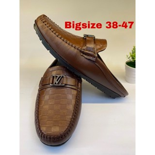  Sục Nam bigsize 38 -47 Da bò thật 100% Giày Sục nam hở gót S11 da bò cao cấp mềm mại êm chân màu nâu Giày SAGO’S. 