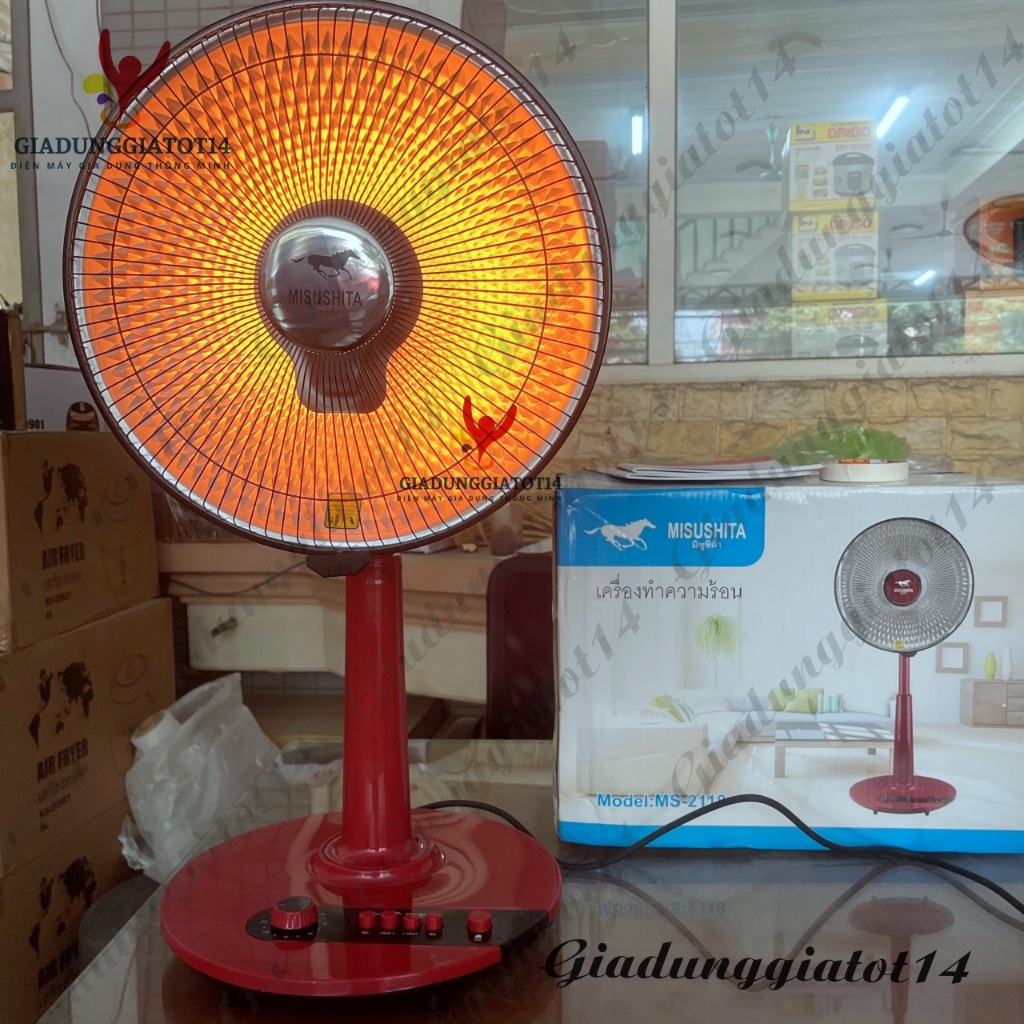 Máy Sưởi Nhiệt, gia điện bằng gốm MISUSHITA MS-666 / MS-999, công suất 1000W, Sưởi Ấm Tức Thì, Tự Ngắt Khi Đổ