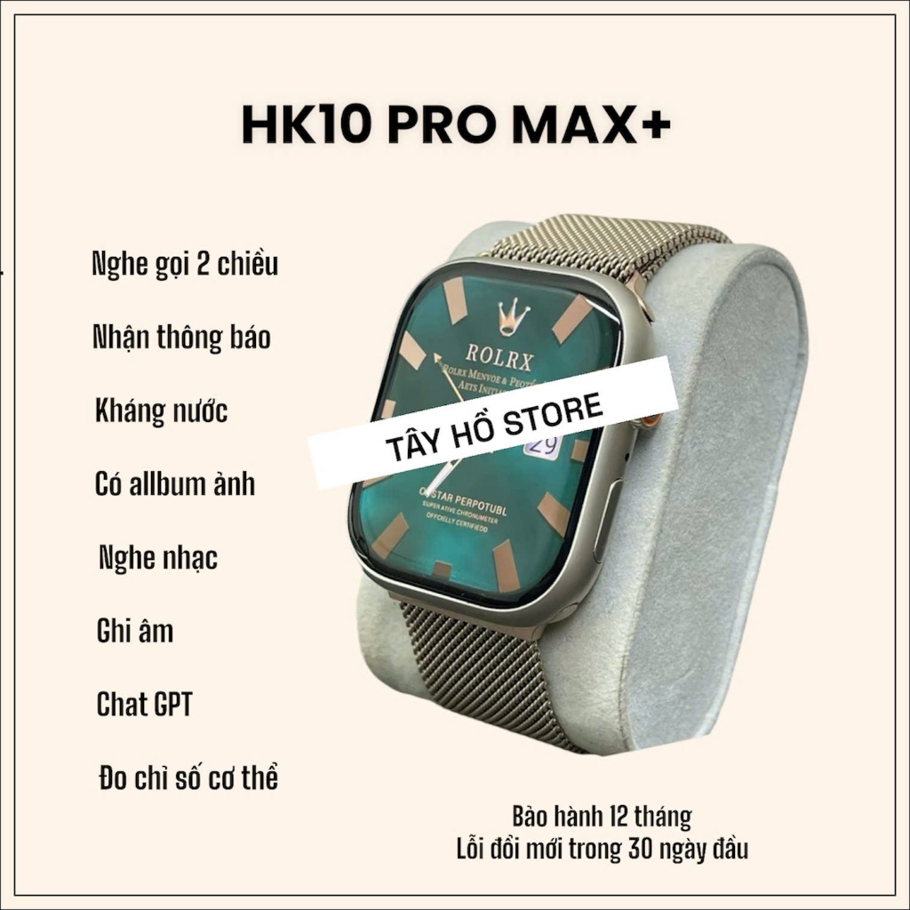 Đồng Hồ Thông Minh HK10 Pro'Max'Gen6, Nghe Gọi/Nhận Thông Báo, Màn Hình AMOLED, Có Allbum Ảnh, ChatG
