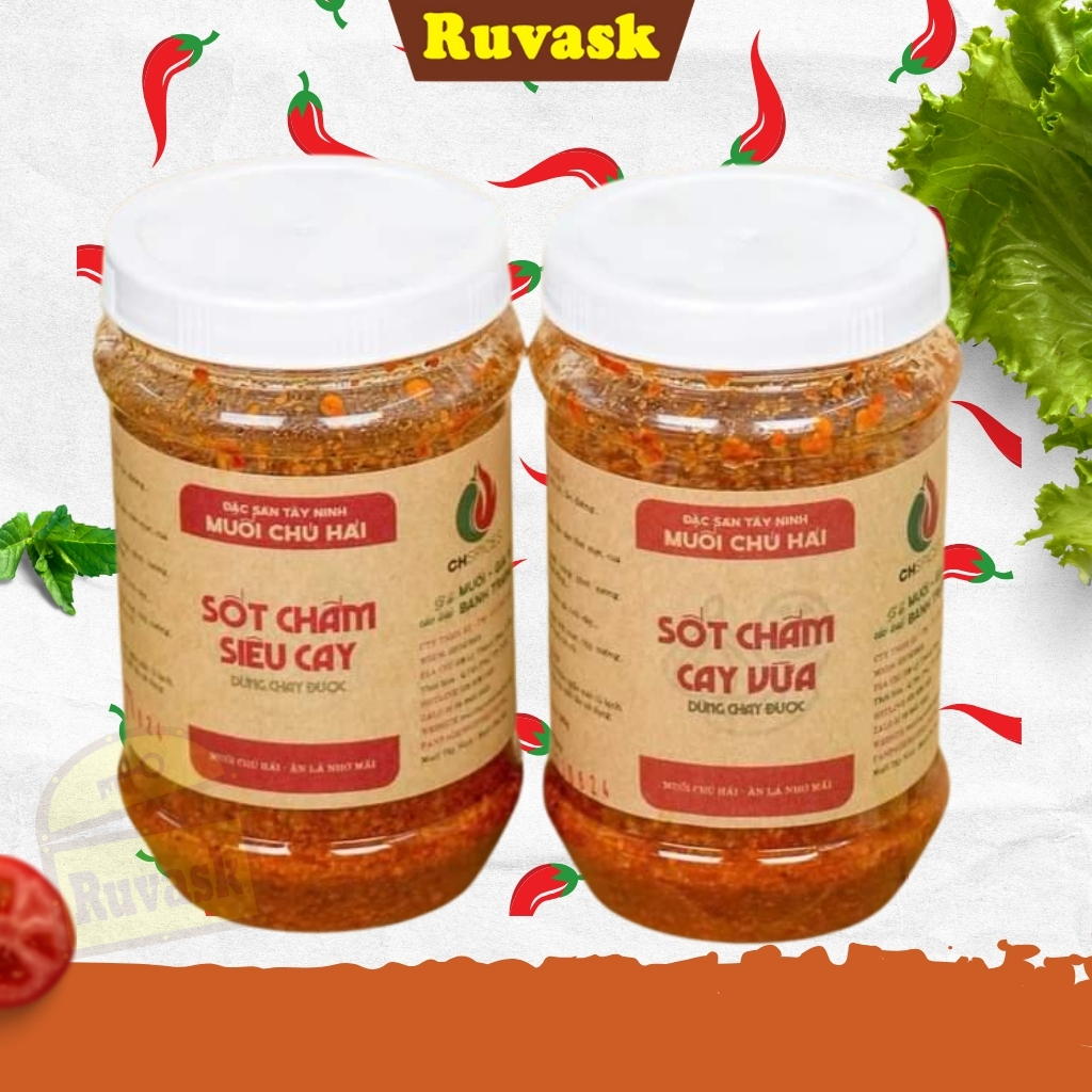 Muối Chú Hải Cay Vừa, Siêu Cay Chấm Trái Cây - Muối Tây Ninh, Muối Chấm Hải Sản, Trái Cây, Hoa Quả, Bánh Tráng - Ruvask