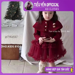 Quần áo trẻ em ,Váy công chúa cao cấp bé gái mặc Noel - Tết  cho bé 8-20kg V587  |Tiểu Yến KID