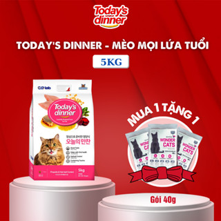 (QUÀ TẶNG KÈM) Thức ăn cho mèo TODAY'S DINNER mọi lứa tuổi 5kg, hạt khô nhập khẩu Hàn Quốc