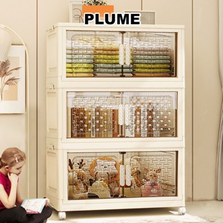 Tủ nhựa đựng đồ gấp gọn Tiện Lợi tủ đựng đồ cho bé tủ đựng đồ chơi trong suốt hai cửa có thể gập lại Có Bánh Xe 360°