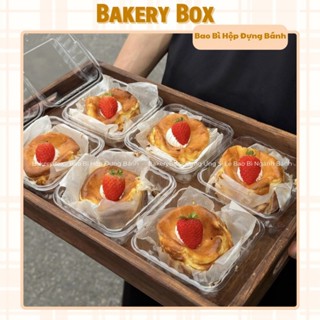 100 Hộp Nhựa Đựng Bánh Donut, Bông Lan Trứng Muối, Tiramisu (H127)