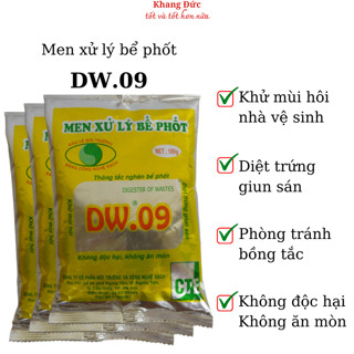 Men Vi Sinh DW09 Xử Lý Mùi Hôi Chống Tắc Nghẽn Diệt Trứng Giun Sán Bể Phốt Bồn Cầu Hố Ga.. Khang Đức