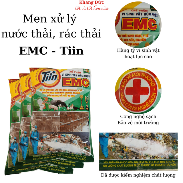 3 Gói Men Vi Sinh Vật Hữu Hiệu EMC Xử Lý Rác Thải Nước Thải Sinh Hoạt Hầm Cầu Bể Phốt Khử Mùi Hôi Th