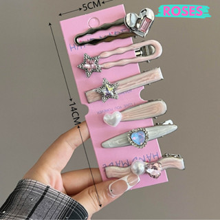 Set Kẹp Tóc Màu Hồng Bằng Nhựa Melamine Phong Cách Búp Bê barbie Ngọt Ngào Cho Nữ ROSES Phụ Kiện Thời Trang KEP14