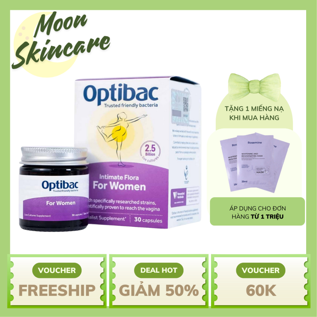 Men Vi Sinh Optibac Tím Probiotics For Women 30 Viên