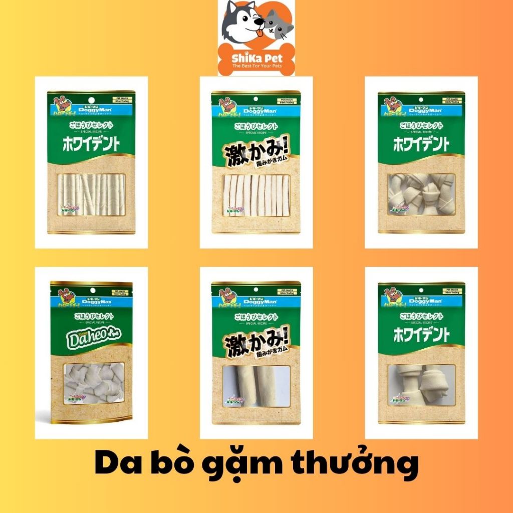 Snack Que Gặm Sạch Răng Cho Chó Que Da Bò DoggyMan