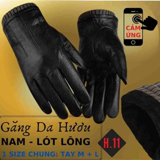  Găng Tay Da Hươu Nam Cảm Ứng ĐT Mỏng Nhẹ Lót Lông Cao Cấp Đi Mưa Thoải Mái Dễ Lái Xe - Không Bong Nổ - BH 5 Năm - H.11 