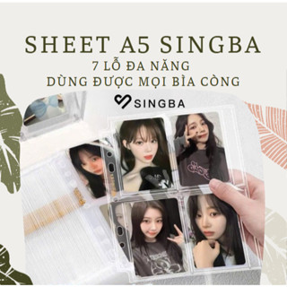 [SB02] CHÍNH HÃNG SINGBA 10 trang sheet A5 7 lỗ đựng photo card đa năng, phù hợp mọi loại bìa còng