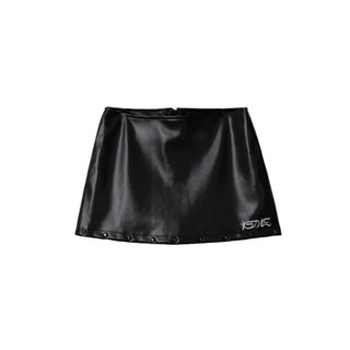VÁY NỮ ISME RIVET LEATHER MINI SKIRT ĐEN
