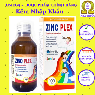  Siro ZINC PLEX  HSD 2027  - Bổ Sung Kẽm Cho Bé Giúp Bé Ăn Ngon Miệng Tăng Sức Đề Kháng Khỏe Mạnh 