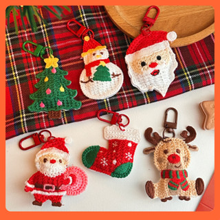  Móc khóa đan len handmade Giáng Sinh noel ông già tuần lộc cute set túi quà tặng đẹp rẻ có bao bì 