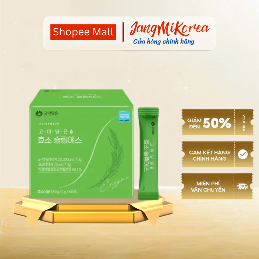 Bột Enzyme Slim S Hàn Quốc Hỗ Trợ Tiêu Hóa, Giữ Dáng Đẹp Da, Giảm Cân - Hộp 60 gói x 3Gr