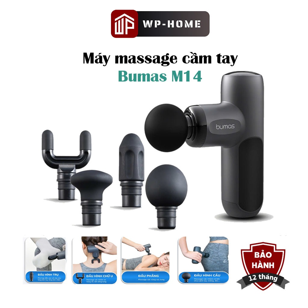 Máy Massage Cầm Tay BUMAS M14 - Máy Massage Cổ Vai Gáy Bumas Mát Xa Toàn Thân Giúp Thư Giãn, Giảm Nh