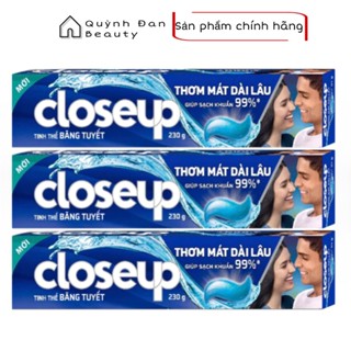  Combo 3 Kem Đánh Răng Closeup Gel Sạch Khuẩn Tinh Thể Băng Tuyết Cho Hơi Thở Thơm Mát Bất Tận 230G Tuýp 