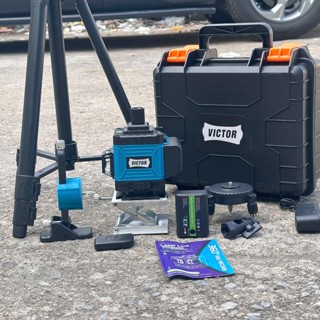 Máy Cân Bằng Lazer 12 Tia Xanh Bóng Led  Victor  Kèm Giá Treo Nam Châm và 02 Pin 4.800 mAh Bảo Hành 6 Tháng