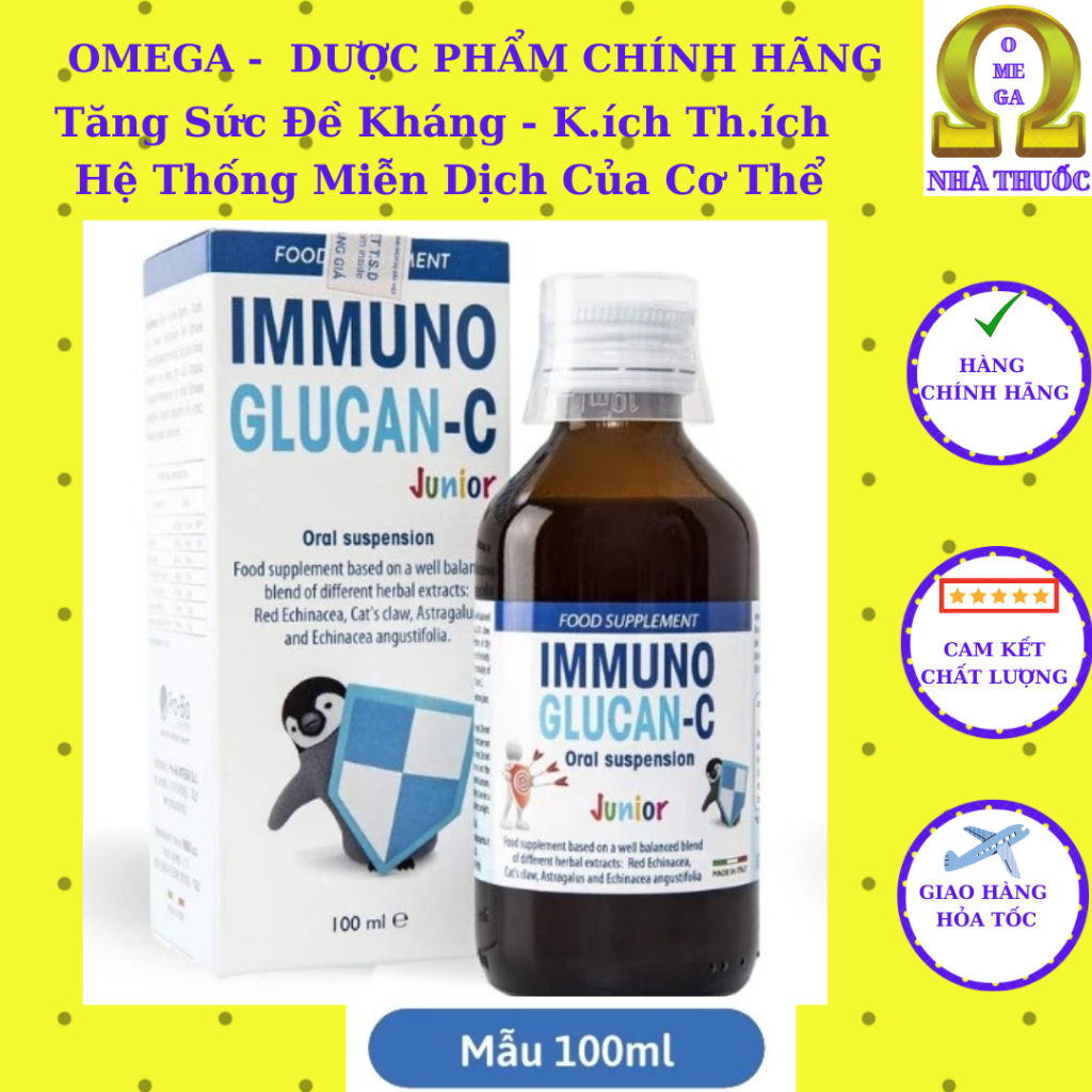  Siro IMMUNO GLUCAN C  Mới Về HD 2027,100ml  - Tăng Cường Khả Năng Miễn Dịch Tăng Sức Đề Kháng Cho Bé Giúp Bé Khỏe Mạnh 