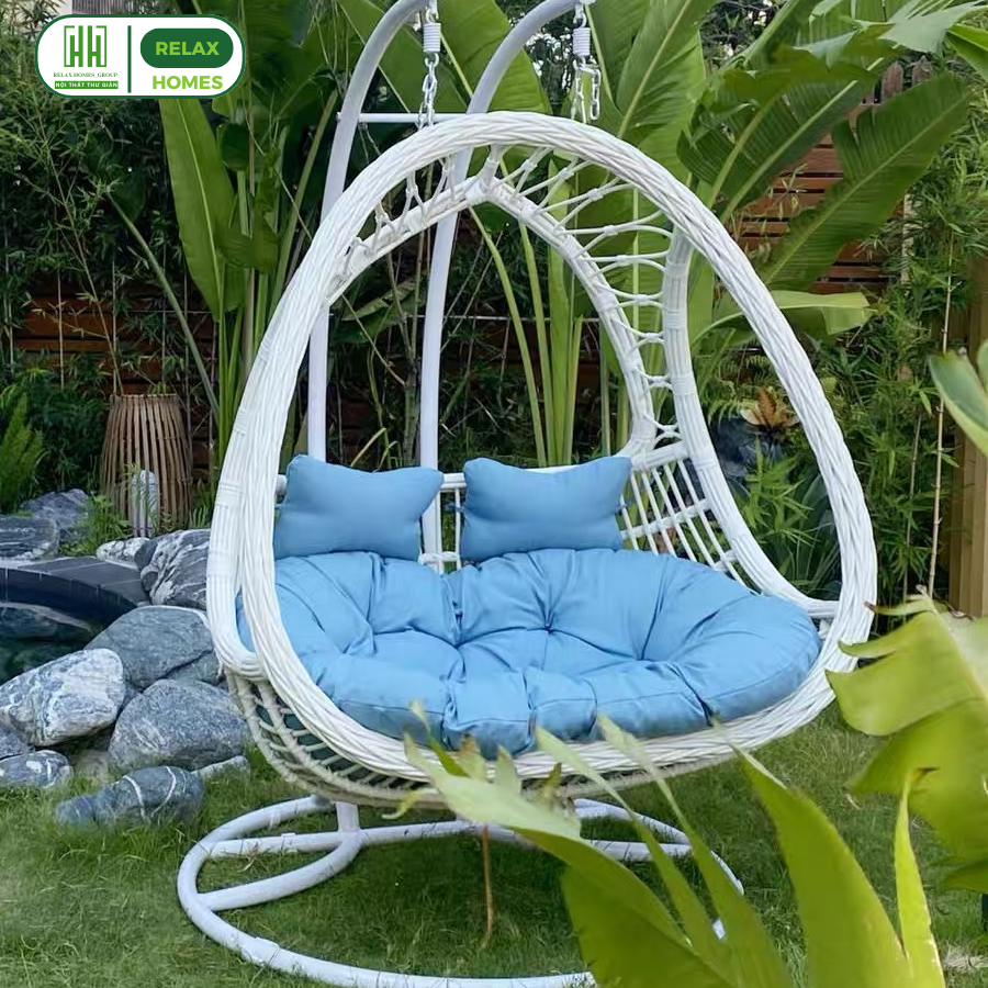 Xích đu cú mèo 3D HH RELAX HOMES_GROUP mây nhựa cao cấp dùng cho sân vườn, ban công, phòng khách