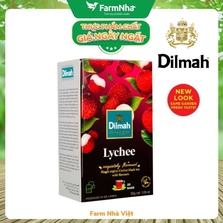 Trà Dilmah Lychee Tea 30g 20 túi x 1.5g Túi Lọc - Trà Vải, Tinh hoa trà Sri Lanka
