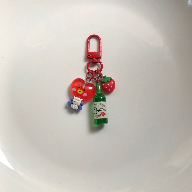 Keyring Soju handmade 🍓🍶🧃