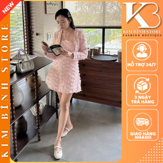 Set váy tiểu thư Set dạ nữ Chất vải dạ lông Quảng Châu may 2 lớp bao gồm áo khoác và váy yếm dễ thương Kim Bình Store