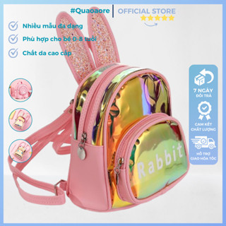 Balo đi học giá rẻ cặp thỏ bóng rabbit màu hồng trong suốt đẹp độc lạ cho bé gái siêu xinh