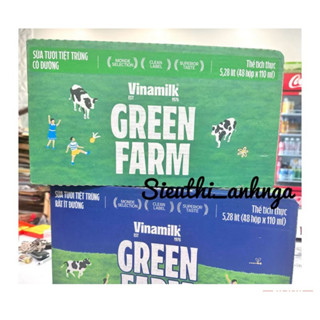 Thùng 48H Sữa Tươi Tiệt Trùng 110ml Vinamilk Green Farm Rất Ít Đường