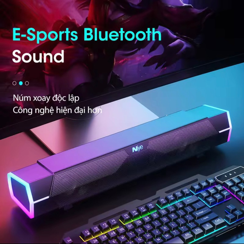 Loa Bluetooth Bass Mạnh Niye V18 Pro, Có Dây Có Đèn LED, Bass Siêu Trầm Bảo Hành 12 Tháng