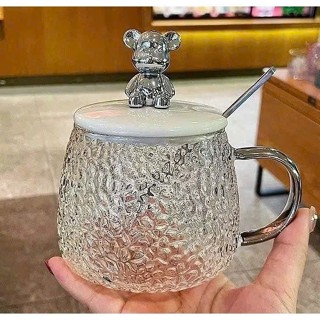  Cốc Thủy Tinh Nắp Gấu - Ly Thủy Tinh Uống Trà Uống Cà Phê 