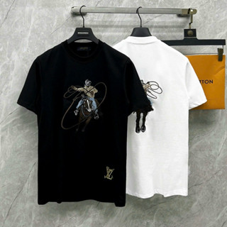 Áo phông nam nữ Premium Cotton Eo Vì thêu logo hình cao bồi cưỡi ngựa hai mặt basic boy phố AP550P