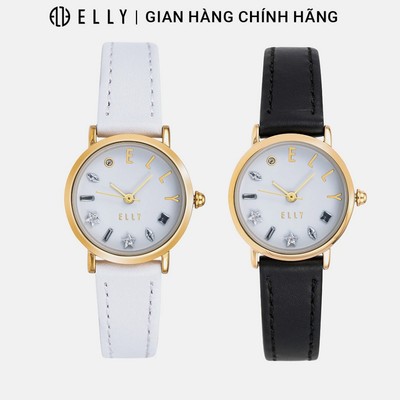 Đồng hồ nữ ELLY EH20 dây da thật mặt phủ sapphire chính hãng