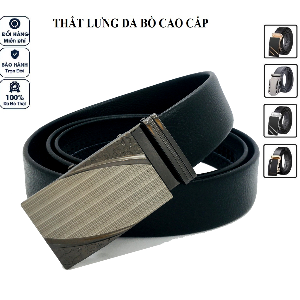 Dây Nịt Nam Da Bò Mặt Khóa Tự Động Cao Cấp