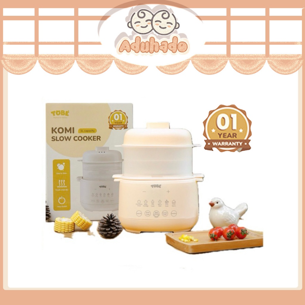 Nồi nấu cháo chậm Komi ToBé dung tích 1L tích hợp 8 chế độ nấu giữ dinh dưỡng hoàn hảo (Bảo hành 6T)
