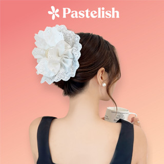 Cột tóc Scrunchies vải ren thêu 4 tầng, cỡ lớn (16 - 20cm) - Cột tóc ren phong cách Triệu Lộ Tư - Pastelish Label