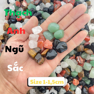 1kg Thạch Anh Ngũ Sắc Tự Nhiên , Kích Thước Trung Bình 1-1,5cm,Trải Nền Nhà ,Trải Mộ, Thanh Tẩy Uế Khí,Trang Trí Nhà ở