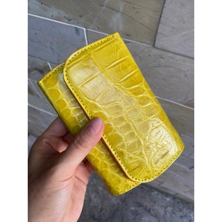 VÍ 3 GẤP MINI DA CACSAAUS THẬT SIZE14 - CÁ SẤU GÒ VẤP