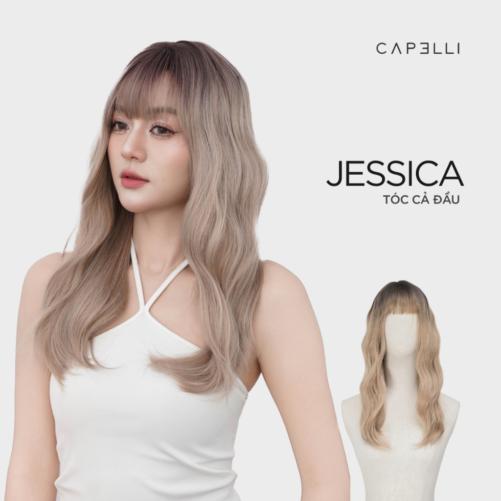 (Clear Stock) Tóc Giả Nguyên Đầu CAPELLI Xoăn Sóng Mái Thưa Jessica Wig