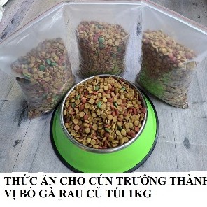 Thức ăn cho chó lớn -hạt chó lớn -hạt mix vị túi 1kg( THỊT BÒ, CỪU, GÀ, RAU CỦ...) <PETSVIET> Túi 1kg