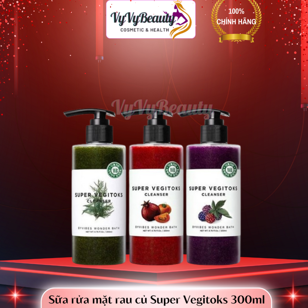 Sữa rửa mặt rau củ Super Vegitoks Chai lớn 300ml