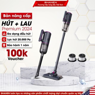 Máy hút bụi cầm tay lau sàn nhà SHANEN ZB001, Vừa hút vừa lau, Hút nệm sofa, Công suất 450W, Bảo hành 12th