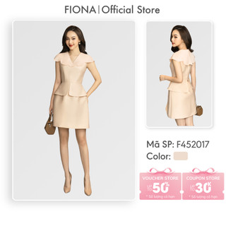 Đầm dự tiệc FIONA dáng A váy thiết kế cao cấp cổ bong lượn sóng thanh lịch F452017