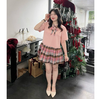  | Chang Tròn | Đầm Baby Doll Đuôi Cá Caro Bigsize   Mẫu 1m7 65kg   